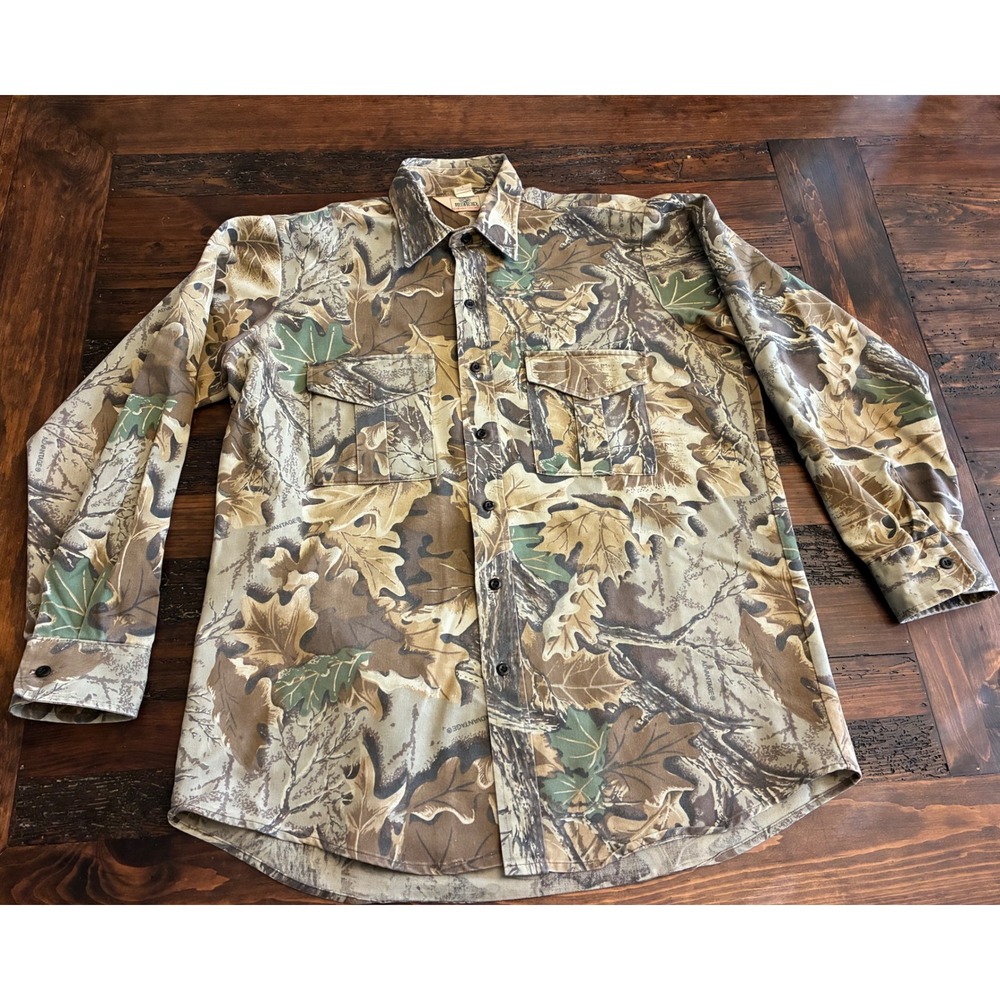 Vintage 90s Red Head Real Tree Advantage Retro Camo Shirt, Men's size Large